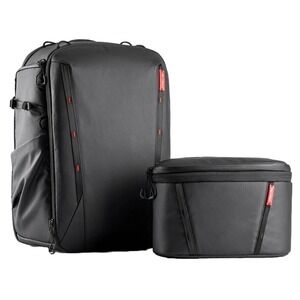 PGYTECH OneMo 2 25L+8L, Backpack + Shoulder Bag Combo Secret AirTag Pocket Black